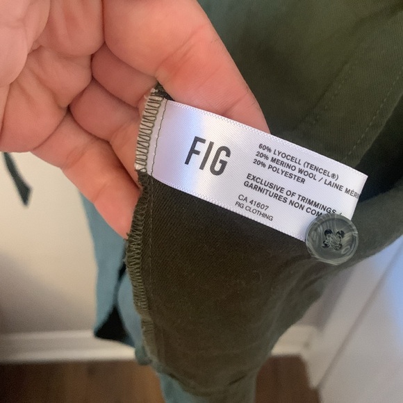 Fig PTP 22” Green 20% Merino WOOL Button Down Dress - Picture 4 of 5